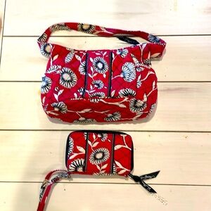Vera Bradley set. Mini shoulder bag and Zip around wallet